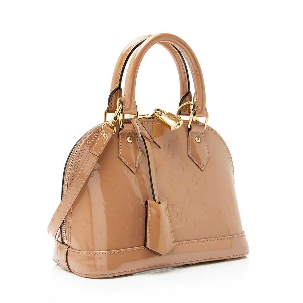 Louis Vuitton Monogram Vernis Alma BB Satchel Brown