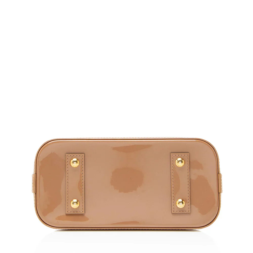Louis Vuitton Monogram Vernis Alma BB Satchel Brown