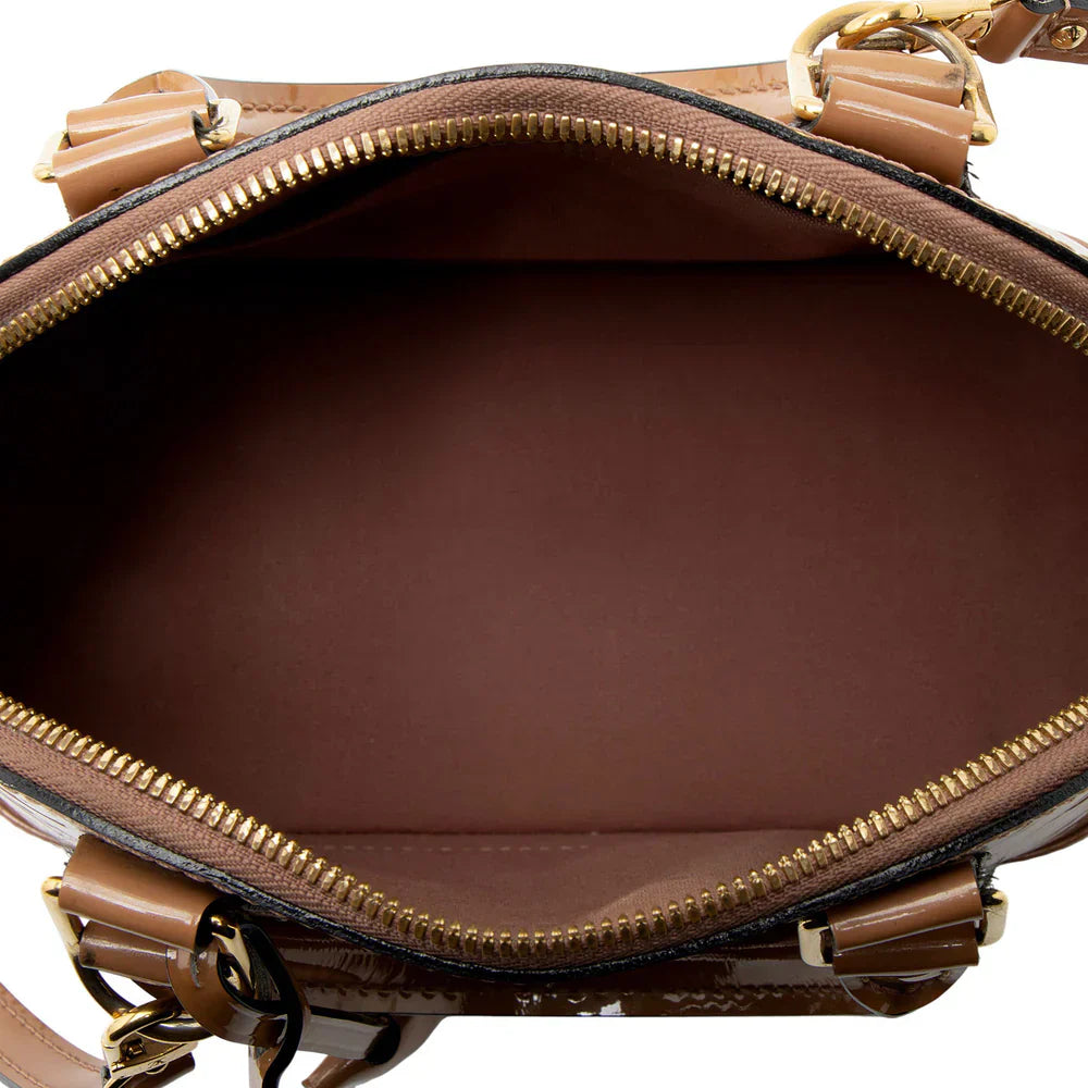 Louis Vuitton Monogram Vernis Alma BB Satchel Brown
