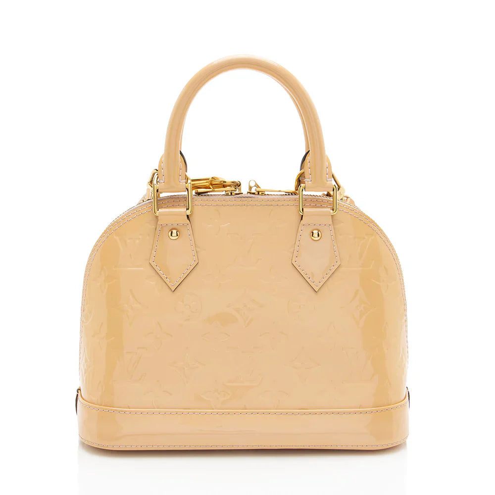 Louis Vuitton Monogram Vernis Alma BB Satchel Beige