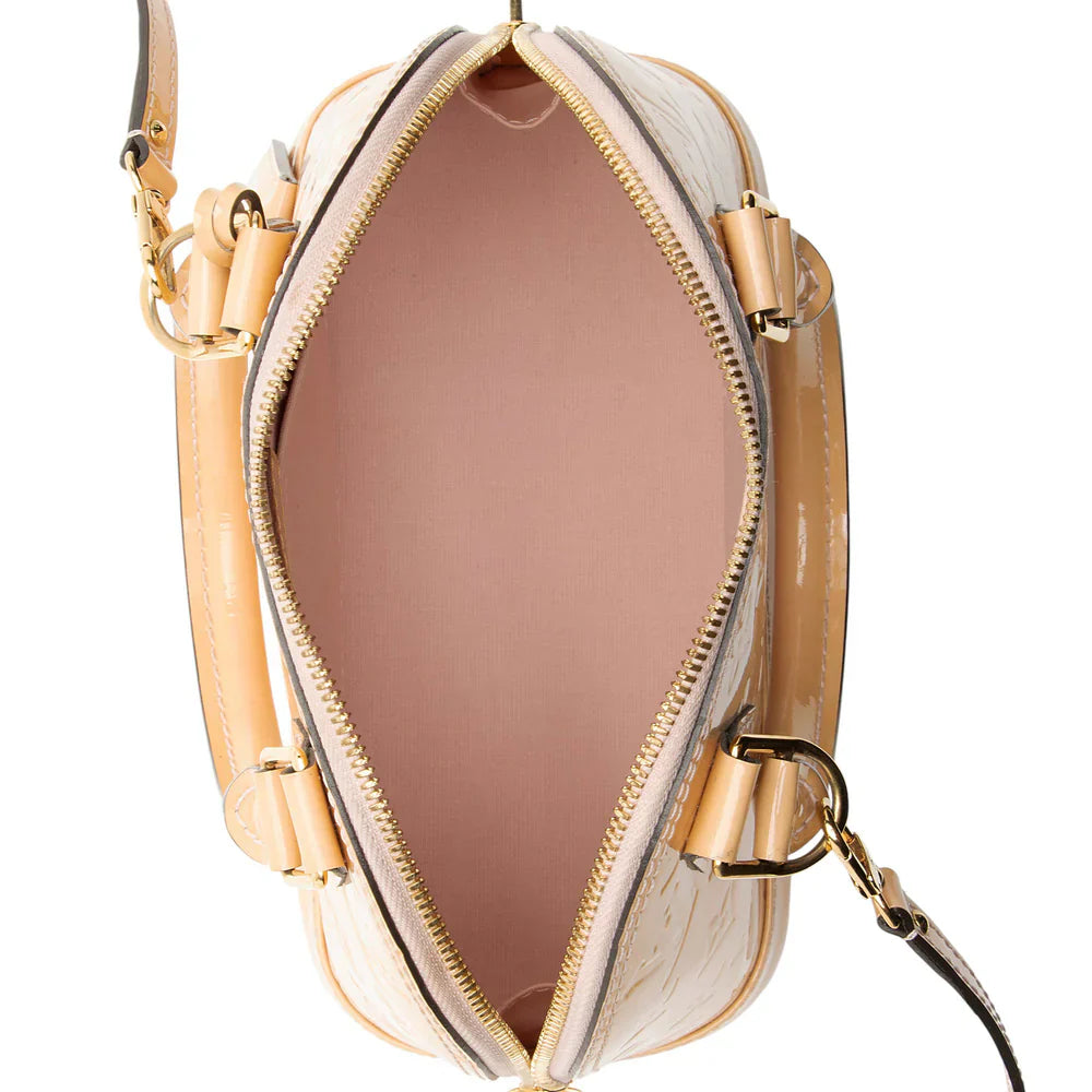 Louis Vuitton Monogram Vernis Alma BB Satchel Beige
