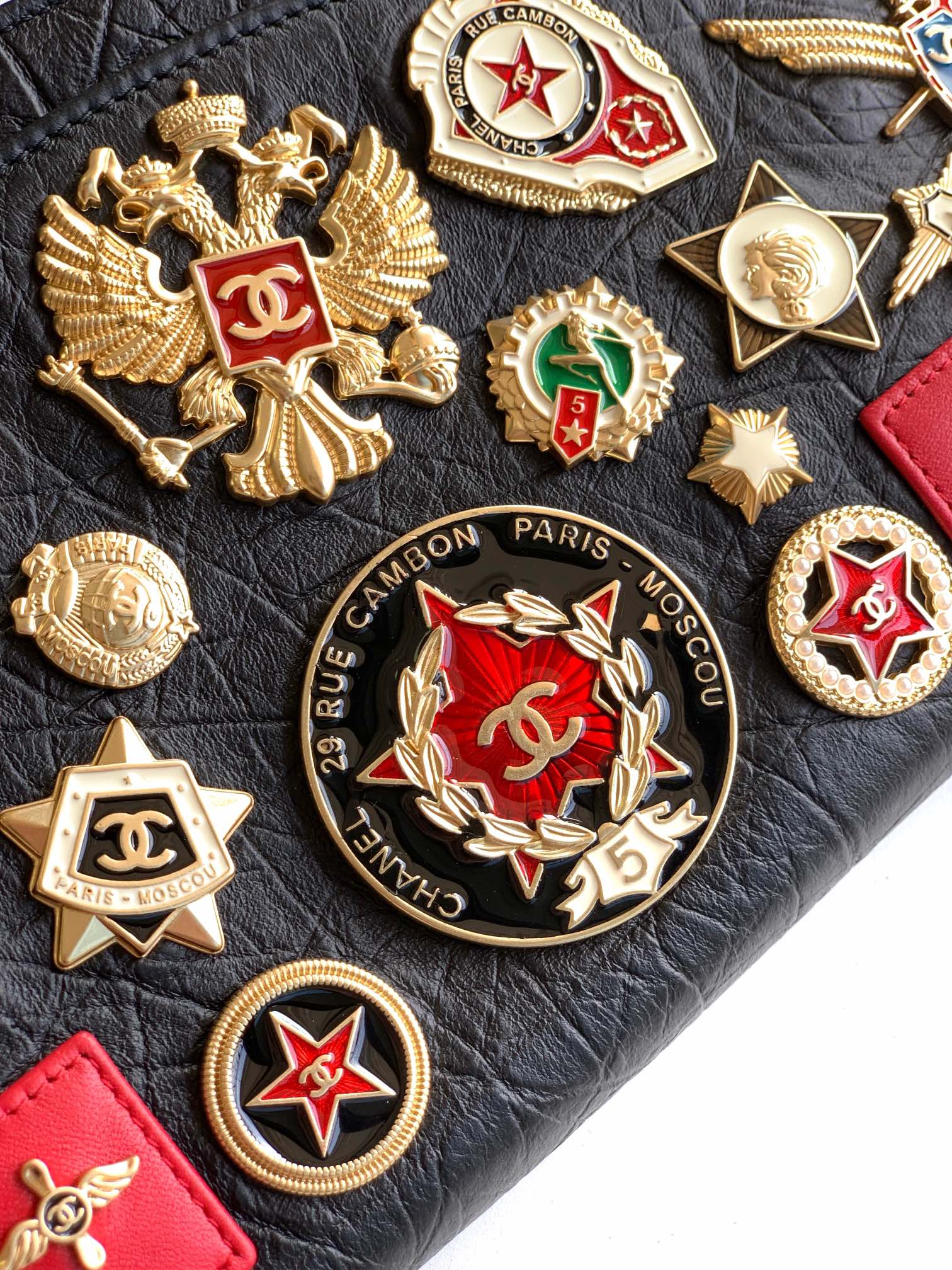 Chanel Paris Moscow Romanov charms bag. Love the purses black