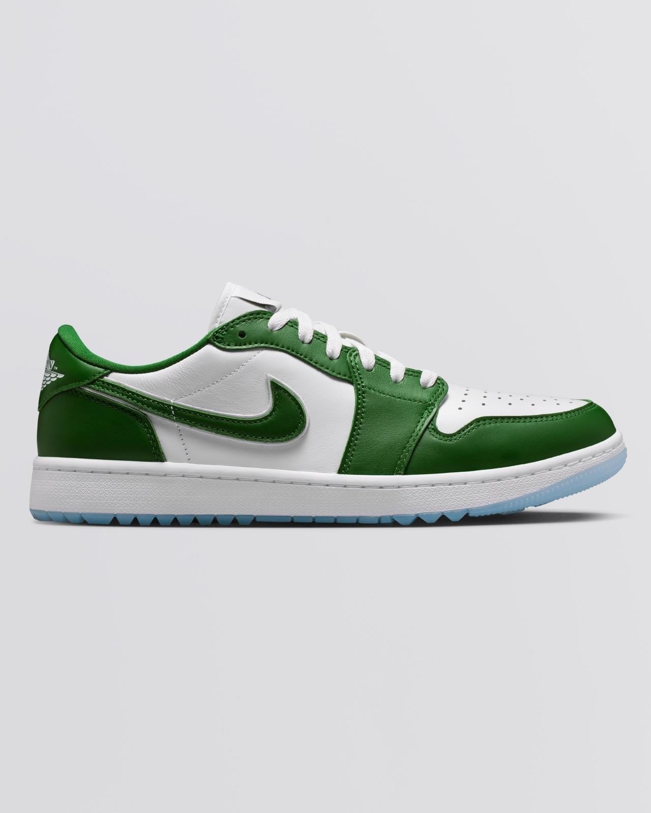 Air Jordan 1 Low Spikeless Golf Shoes Forest Green/White