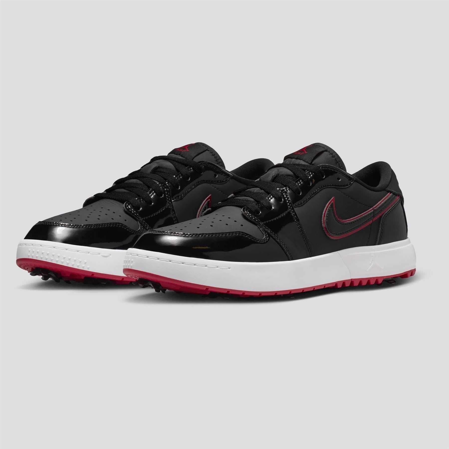 Air Jordan 1 Low Spiked Golf Shoes Black/Varsity Red/White