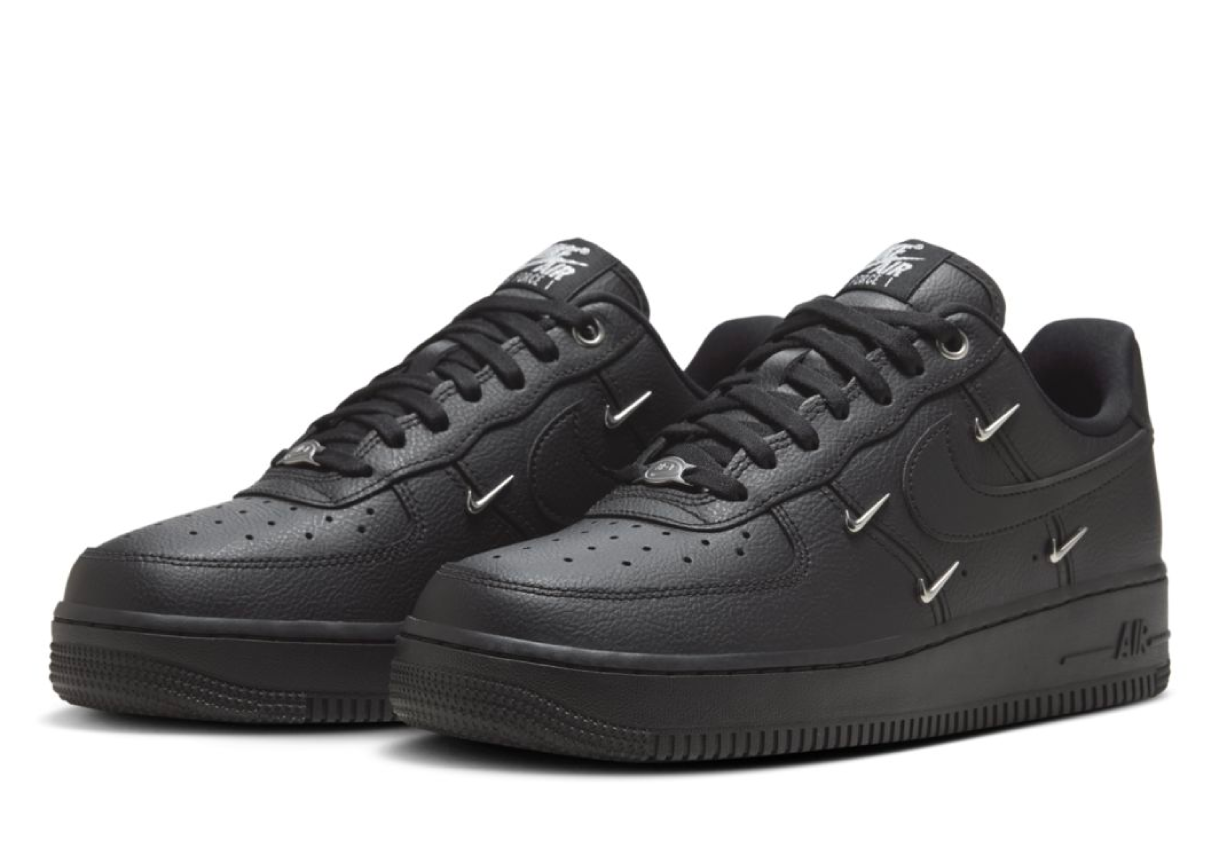 Nike Air Force 1 Low Black Silver Mini?Swoosh