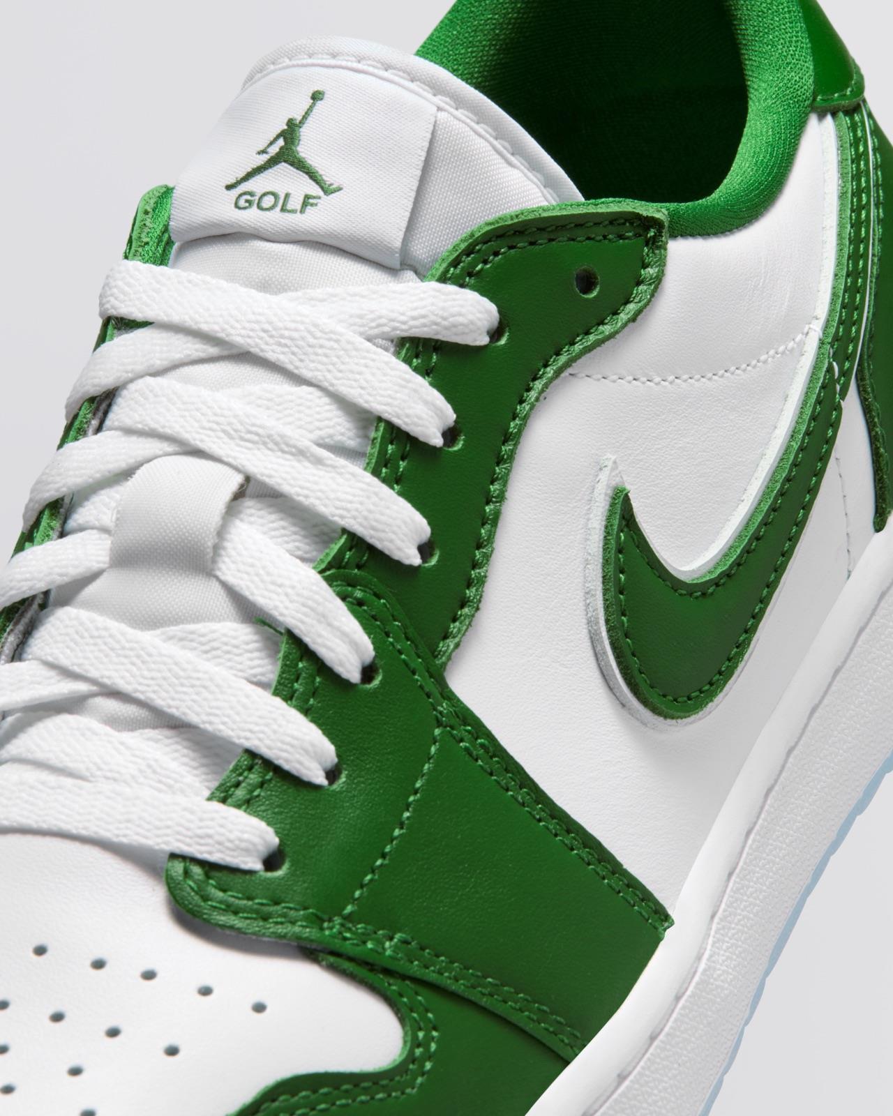 Air Jordan 1 Low Spikeless Golf Shoes Forest Green/White